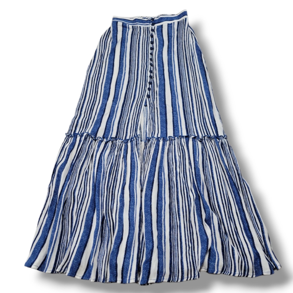 Striped Blue and White Women's Skirt